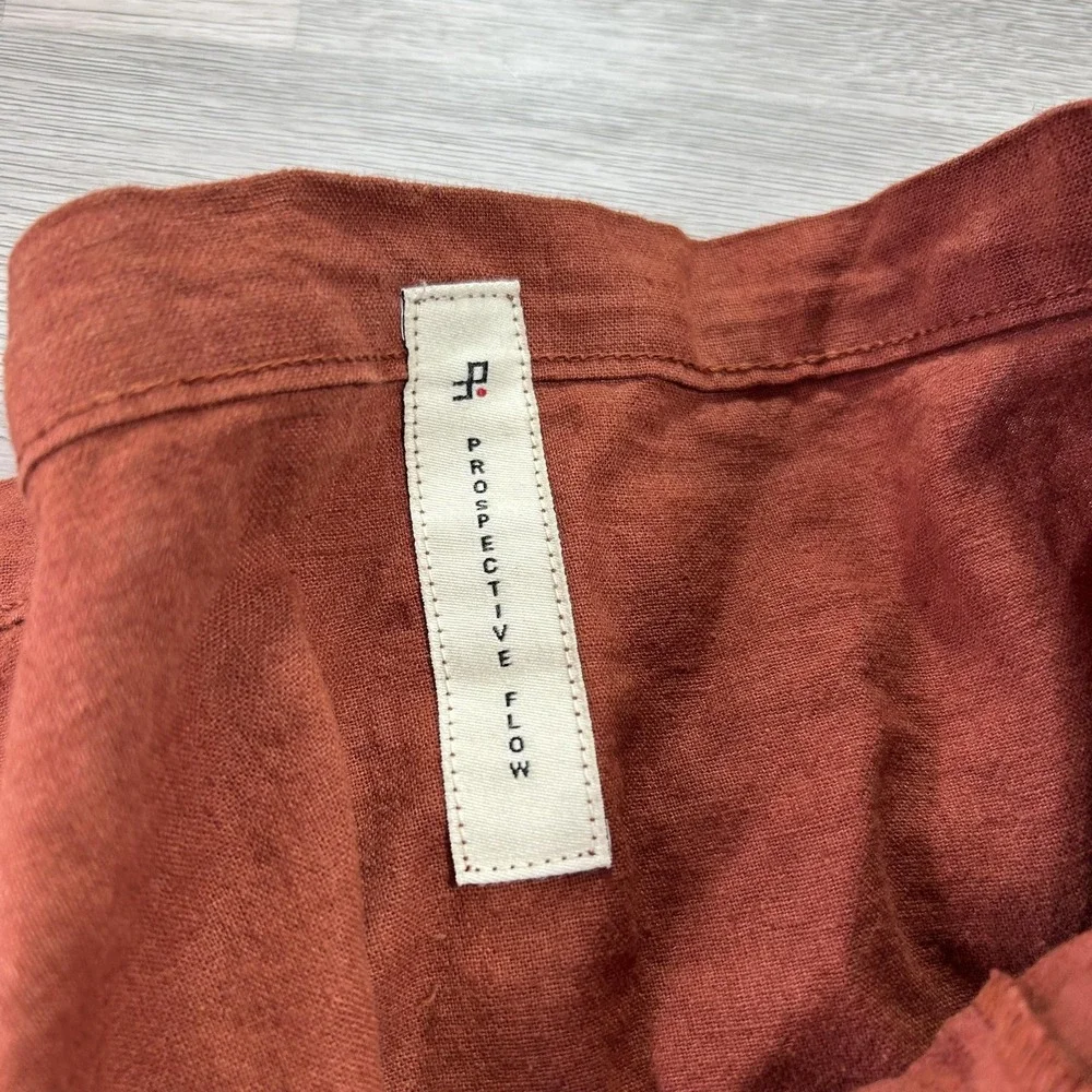 Prospective Flow Momohiki Pants Mens Meidum Brown Hemp Cotton Belted Relaxed Fit